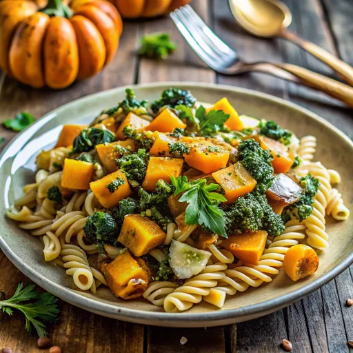 Makaron z Dynią i Jarmużem